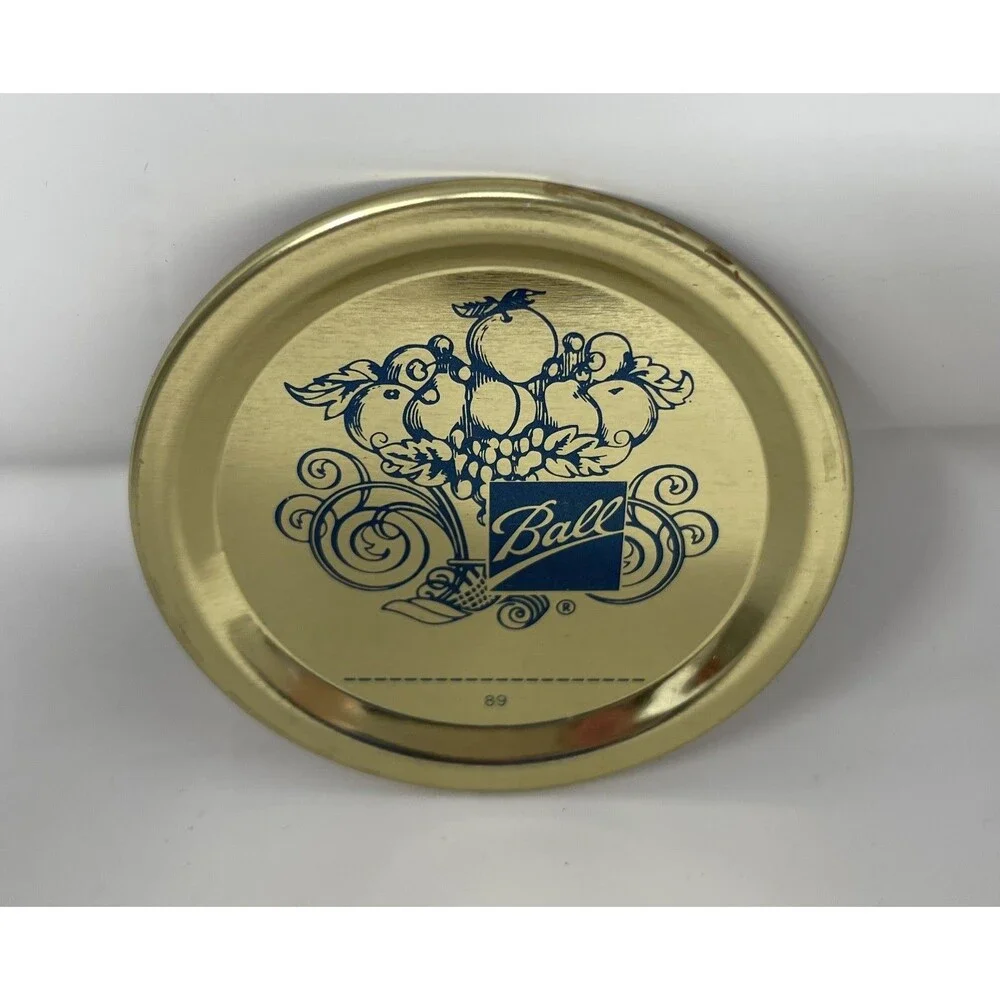VINTAGE Golden Harvest Dome Lids Regular Mason Jar 24-Bands/60-Lids GOLD 2002